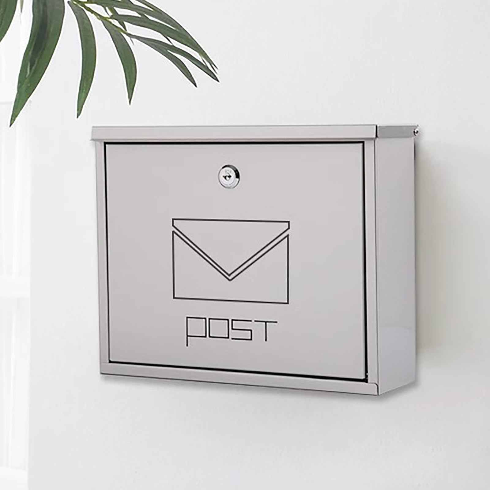 Email address, Stainless Steel Lockable Mailbox, Double-Sided Brushed, Suitable for Home, Outdoor, Company and School