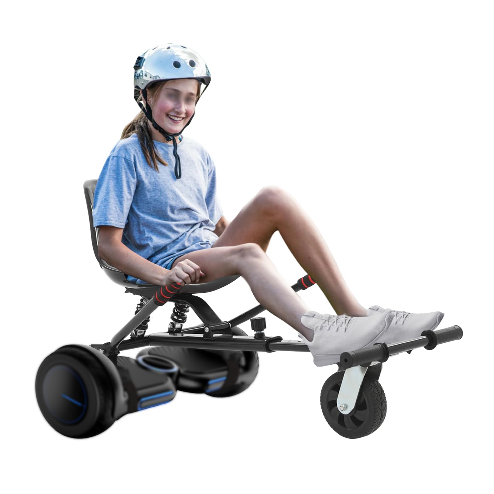 Hoverboard Sitz Verstellbarer, Balancing Scooter Sitzbefestigung 100 kg Tragkraft, Sitzscooter Selbstausgleichender für 6,5-10 Zoll, Schwarz