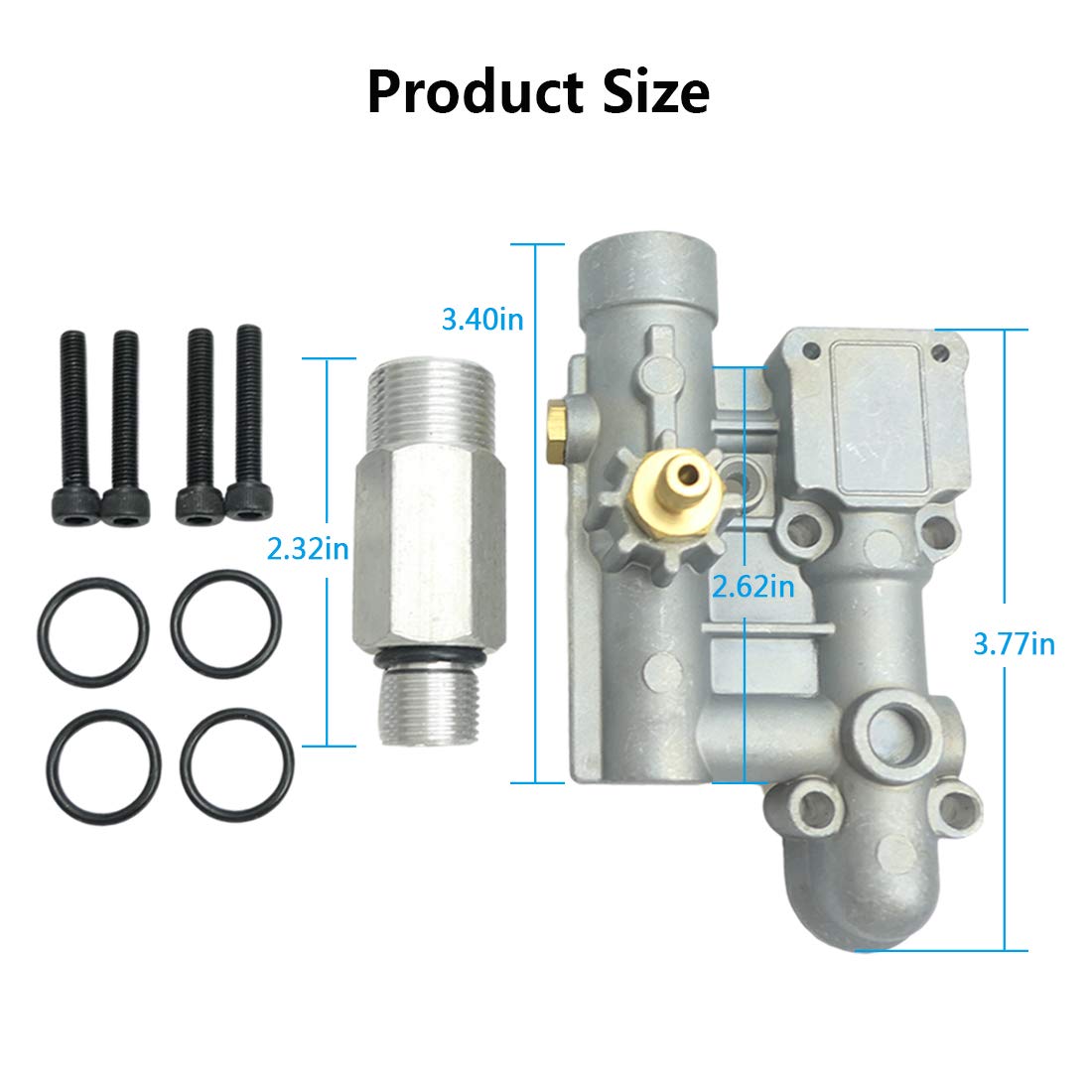 Kit de colector de lavado a presión 16031 para Briggs Stratton, con bombas de lavado a presión eléctrica de 4 pernos 190627GS 190574GS 020228