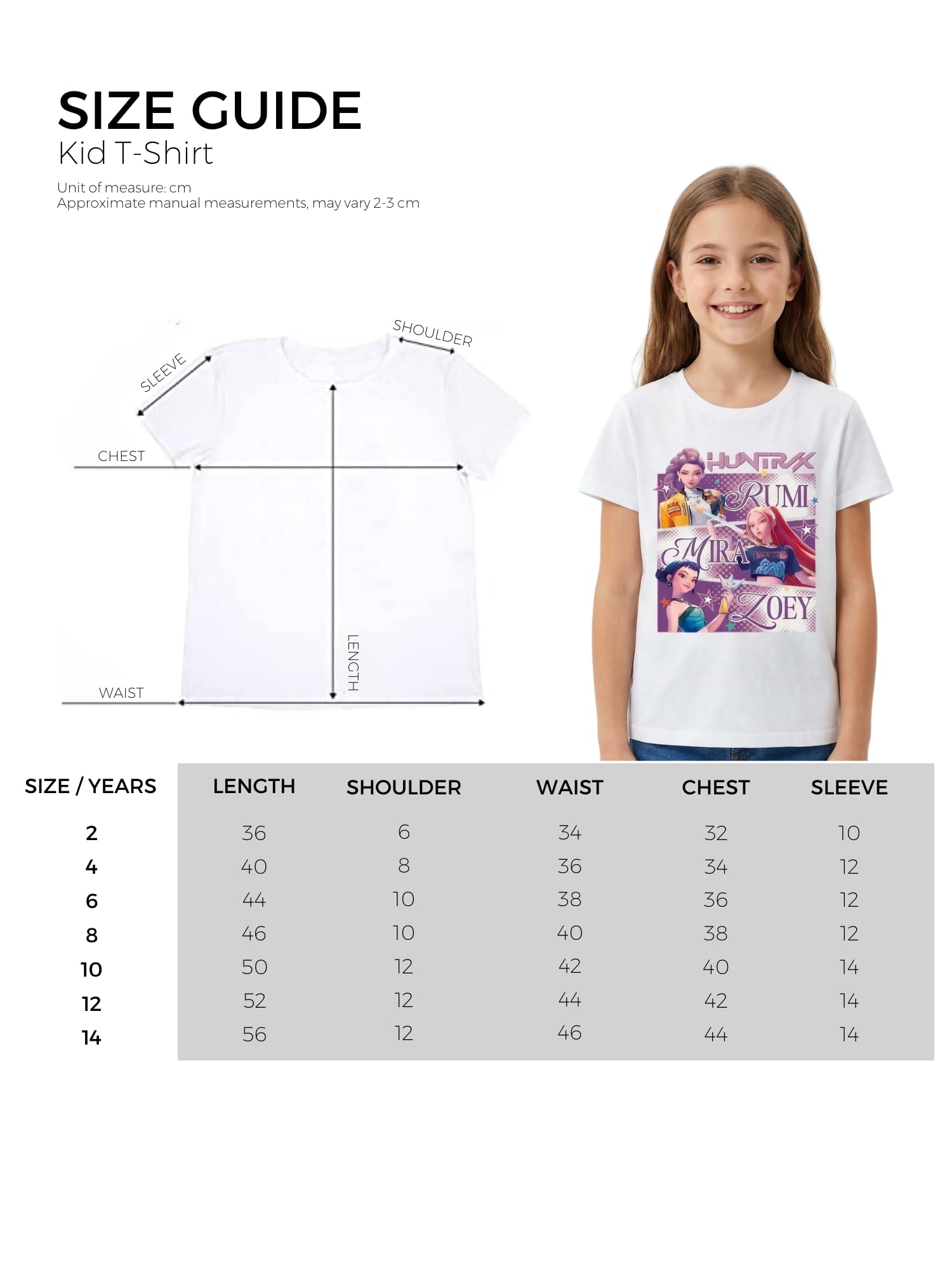 Vicyol S&D Camiseta K-Pop para Niños y Niñas. Camiseta de la Serie de Moda Huntrix. Camiseta de Las Guerreras de H. — view 5