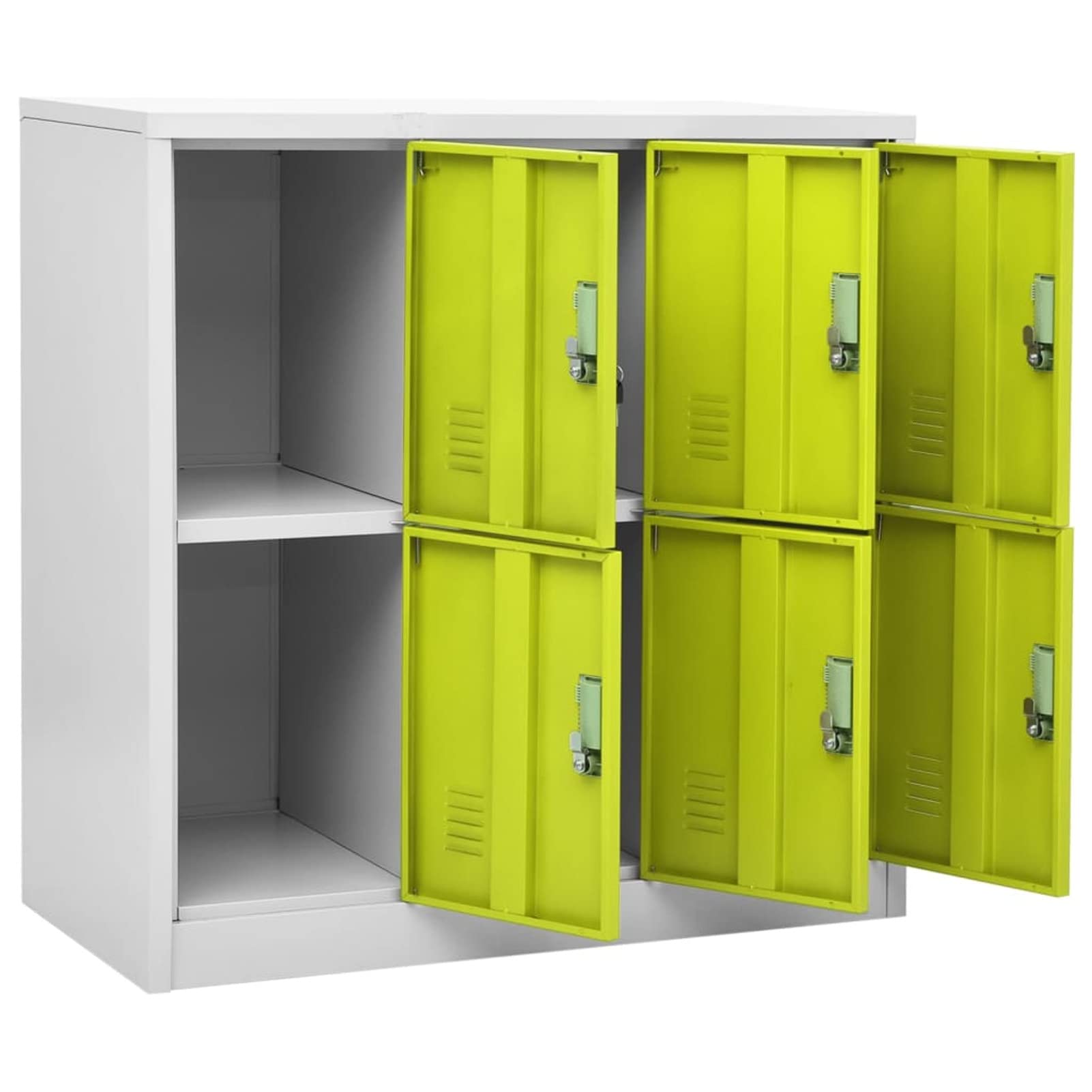 Gecheer Büroschrank mit Schlüssel aus Stahl mit 6 Türen 90 x 45 x 92,5 cm, Schrank für Büro aus Metall, Kleiderschrank aus Stahl, Metall, Büro, Metall