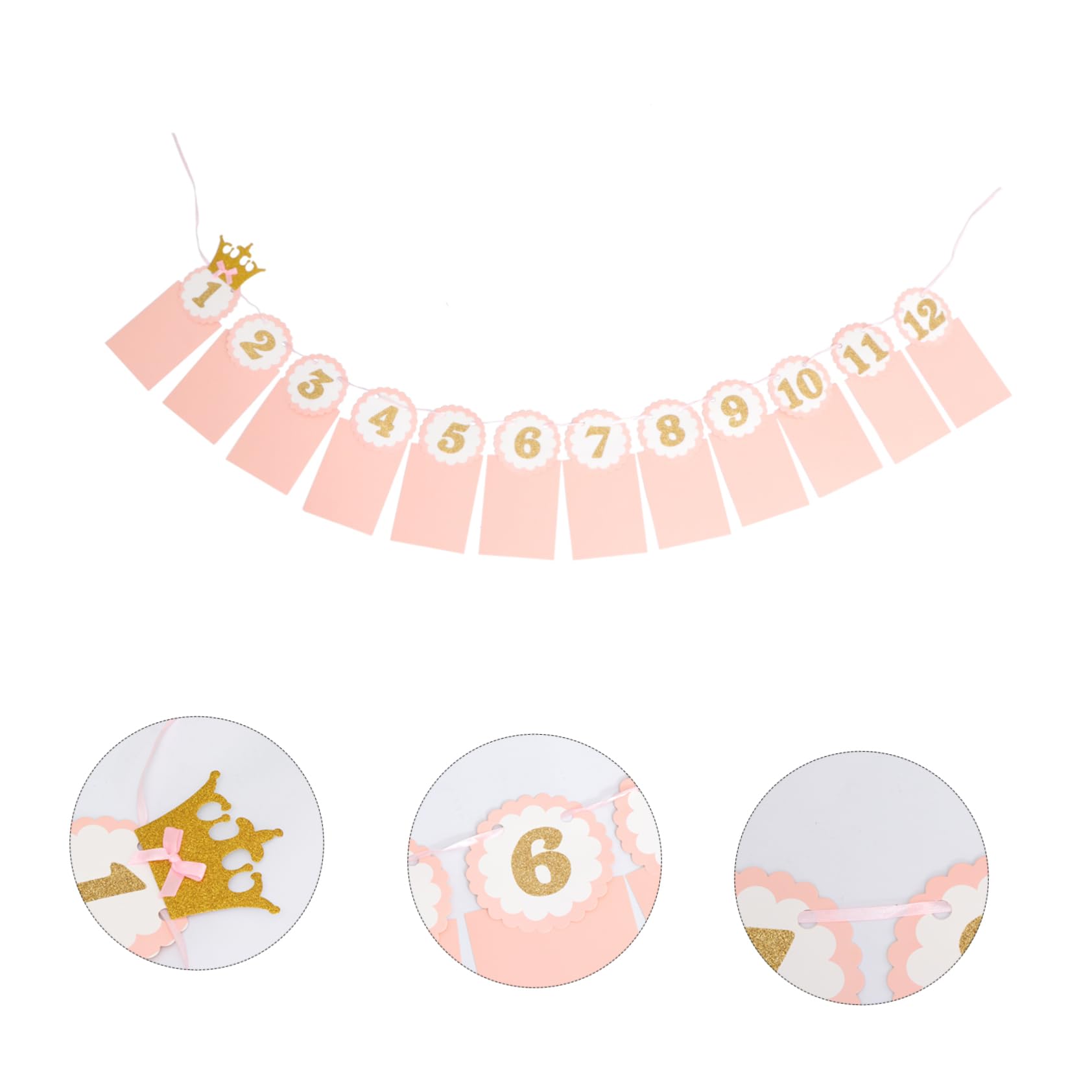 Alasum 3piezas Banderines Para Cumpleaños Diseño De Guirnalda Para Primer Cumpleaños y Shower Infantiles
