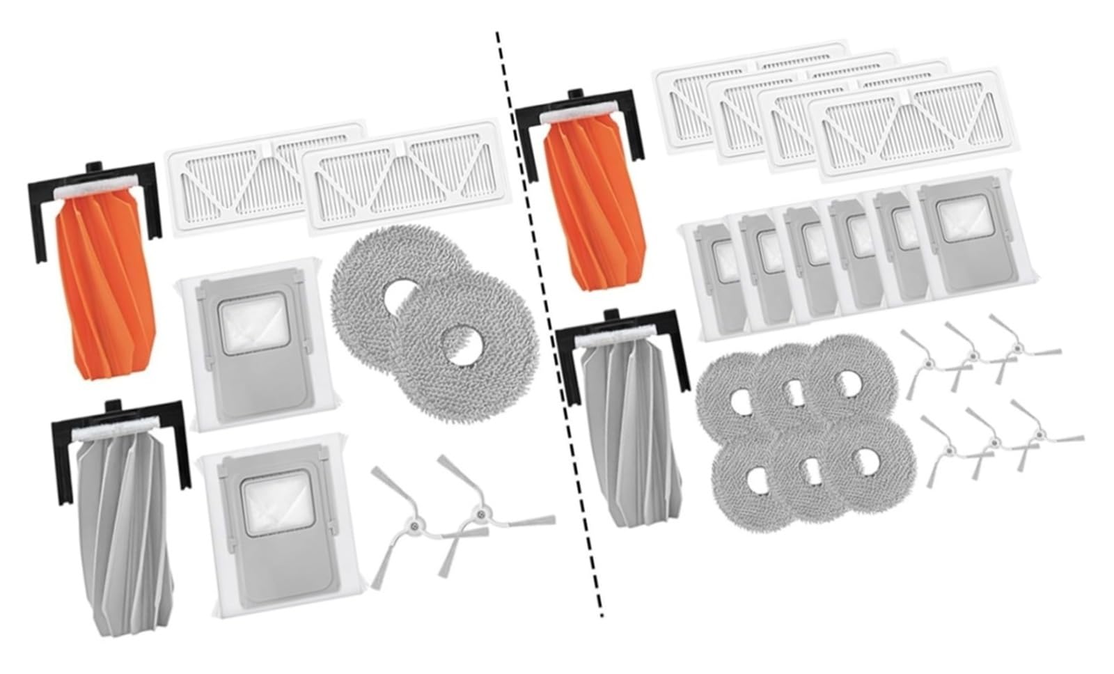 For DJI for ROMO S for ROMO A for ROMO P Kit di parti di ricambio for aspirapolvere robot 2 spazzole principali, spazzola laterale, panno for pulizia, filtri, sacchetti for la polvere(B)