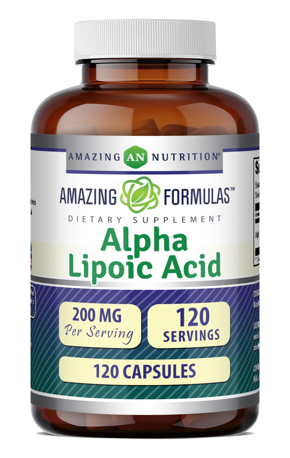 Amazing Formulas Alpha Lipoic Acid | 200 Mg Amino Acid Supplement | Capsules | Non-GMO | Gluten-Free | Made in USA (1 Pack | 120 Count) Unflavored - 1 Pack (120 Capsules) 120 Count (Pack of 1)