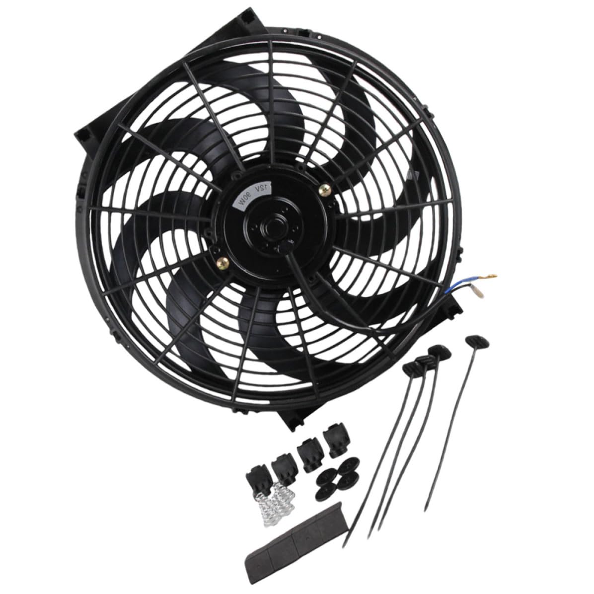 Levemolo Ventilatore Raffreddatore per Auto in Abs Nero, Funzione Pusher o Puller e Regolazione Temperatura per Festa Estiva e Raffreddamento Motore Efficiente