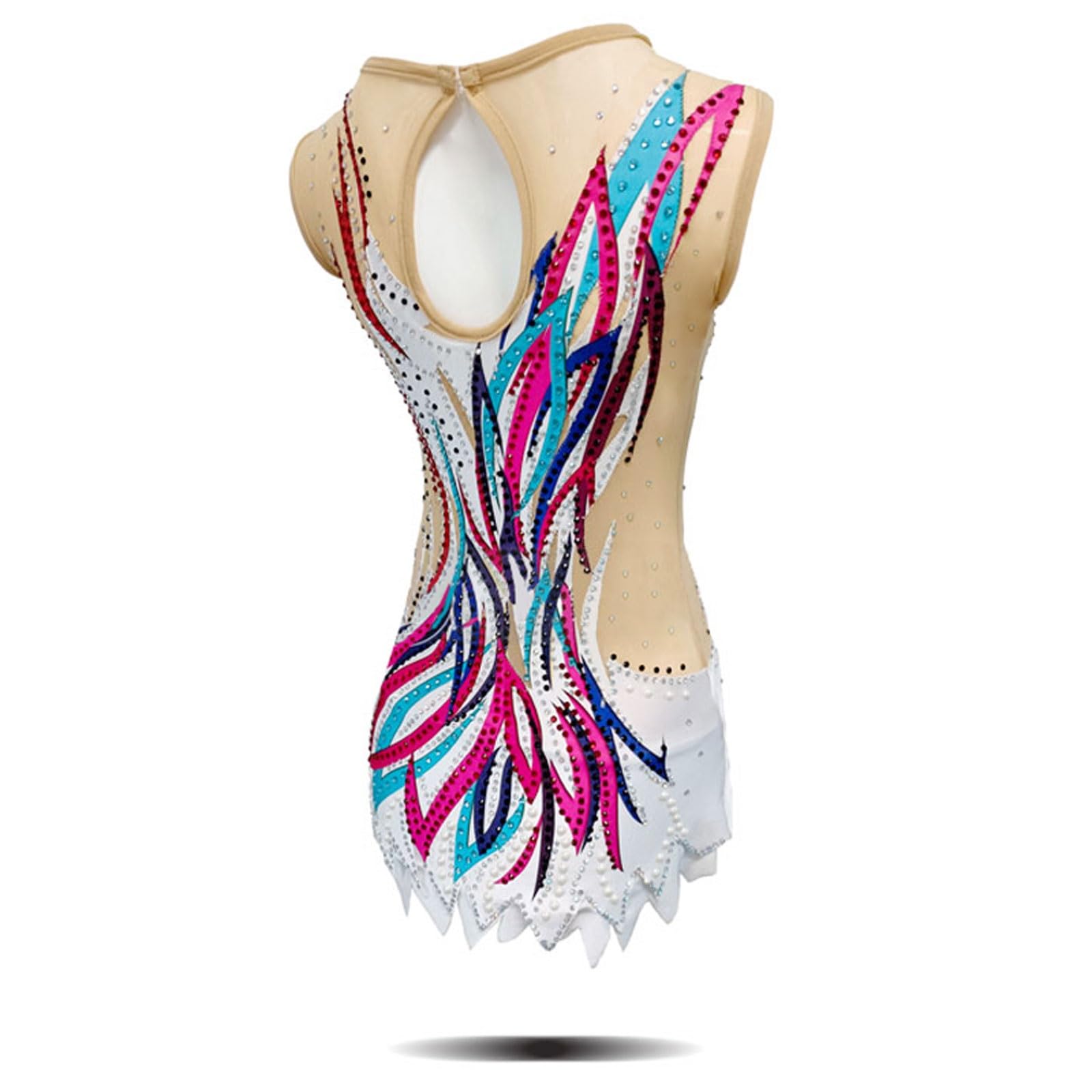 Body Da Ginnastica Ritmica Con Strass Body Da Competizione Senza Maniche Ad Alta Elasticità