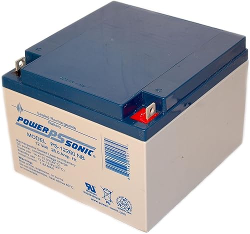 Miniatura 2 de Power Sonic PS-12260NB 12V, 26.0Ah Batería de plomo recargable con tuercas y pernos