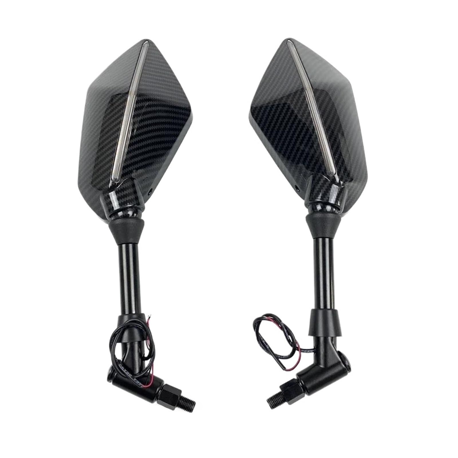 Coppia Di Specchietti Retrovisori Convessi Per Moto E Scooter – 8/10 Mm – Effetto Fibra Di Carbonio(8mm Carbon)