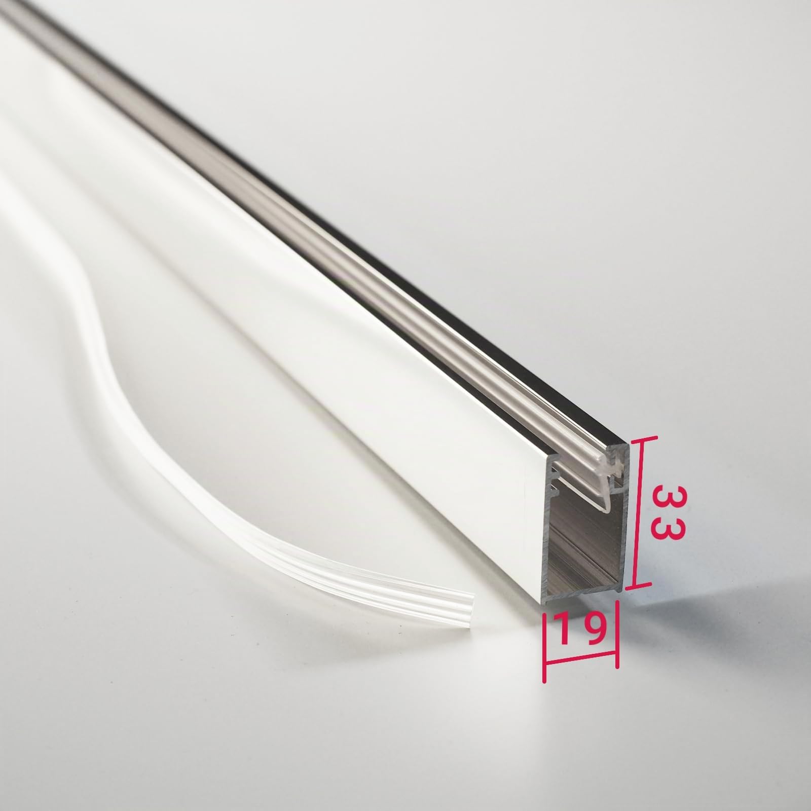 WITEN&NOCK Wandanschlussprofil aus Aluminium für Dusche Glaswand 6-8 mm schwarz matt (Typ2, 195cm)