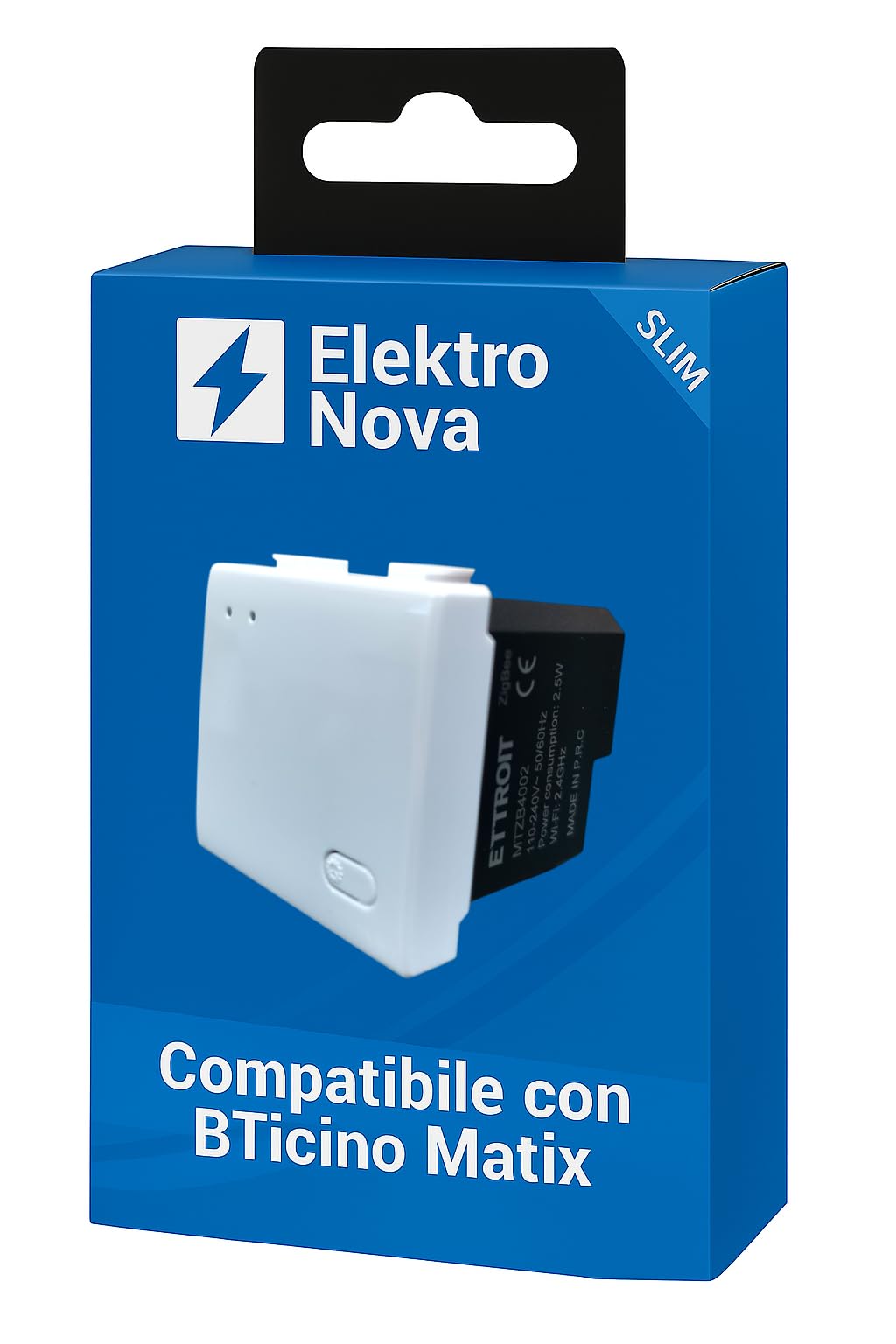 Elektronova Gateway zigbee smart Wifi frutto modulo ad incasso compatibile con supporti Bticino Matix bianco