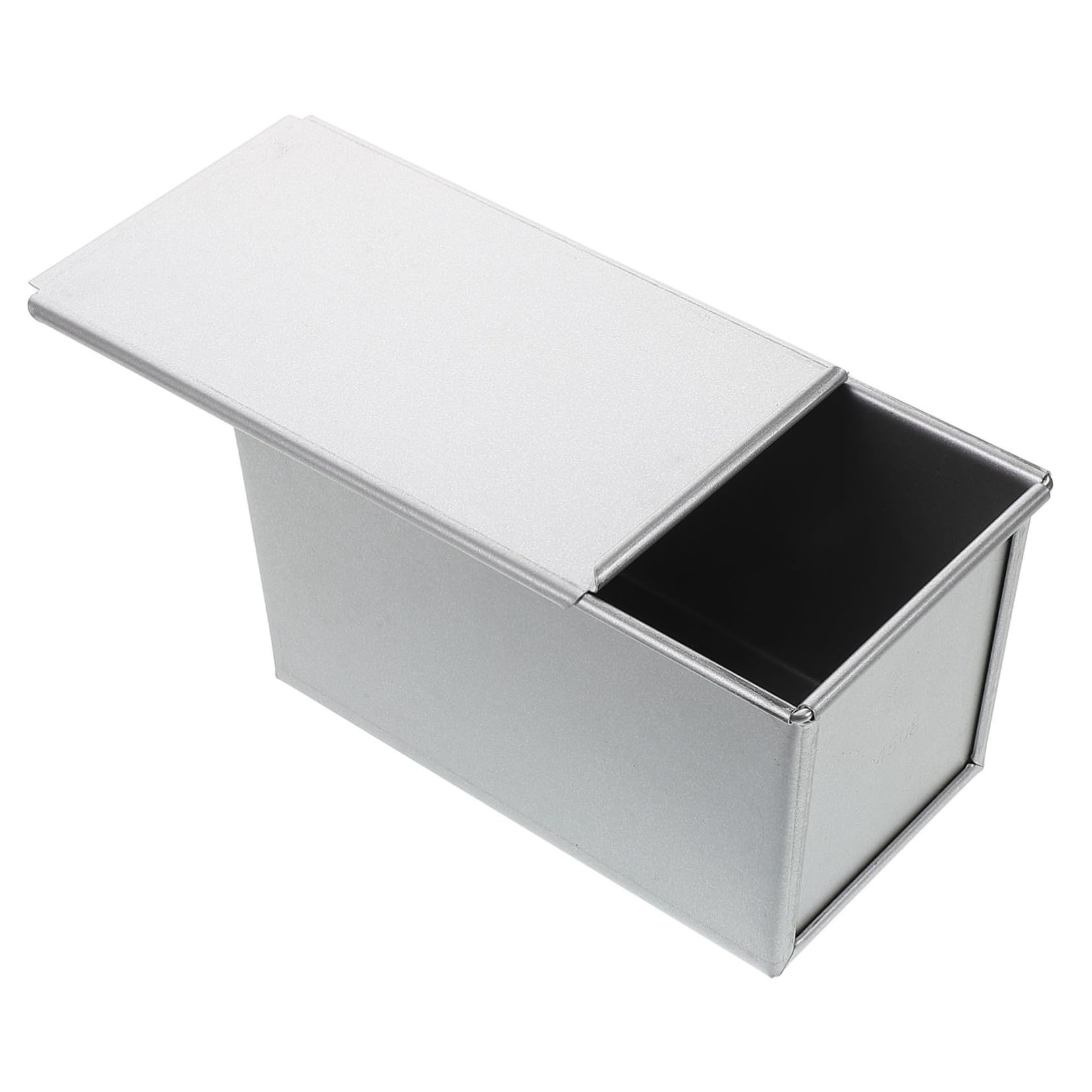 ibasenice Stampo Pane Toast Rettangolare con Coperchio, 1 Pezzo | Placcatura in Alluminio Argento, Design Portatile Userfriendly, Riutilizzabile e Robusto per Cucina e Viaggio