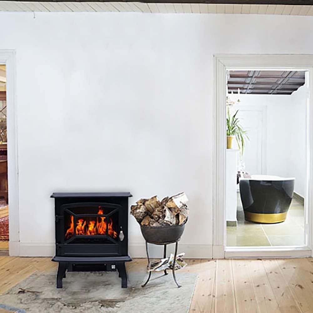 tat Silent Radiation-Free 1400 W Electric Stove Realistic Flame Effect Fireplace Heating Wood Flame Effect ding fireplaces Black