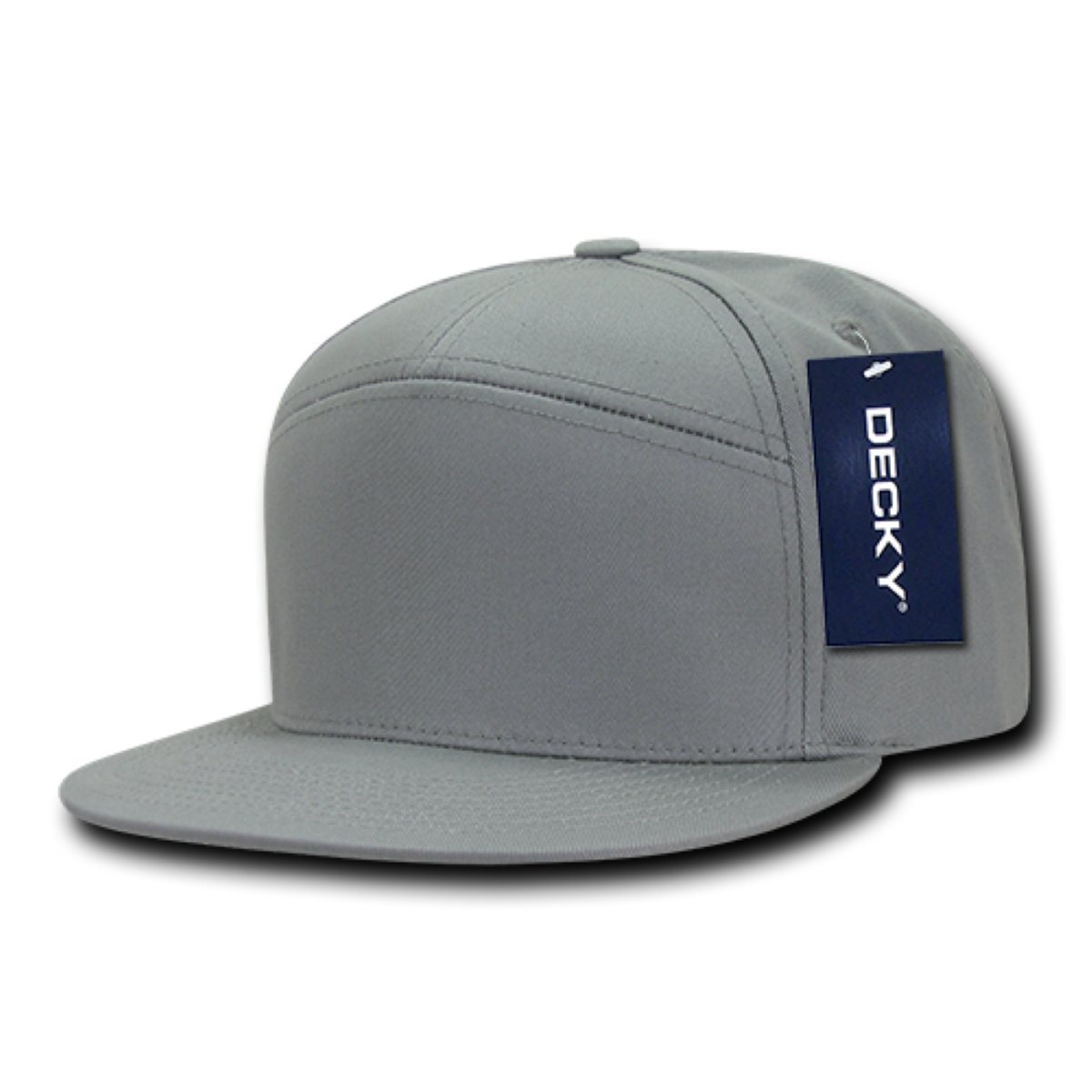 1098-GRY 7 Panel Cotton Snapbacks, Grey