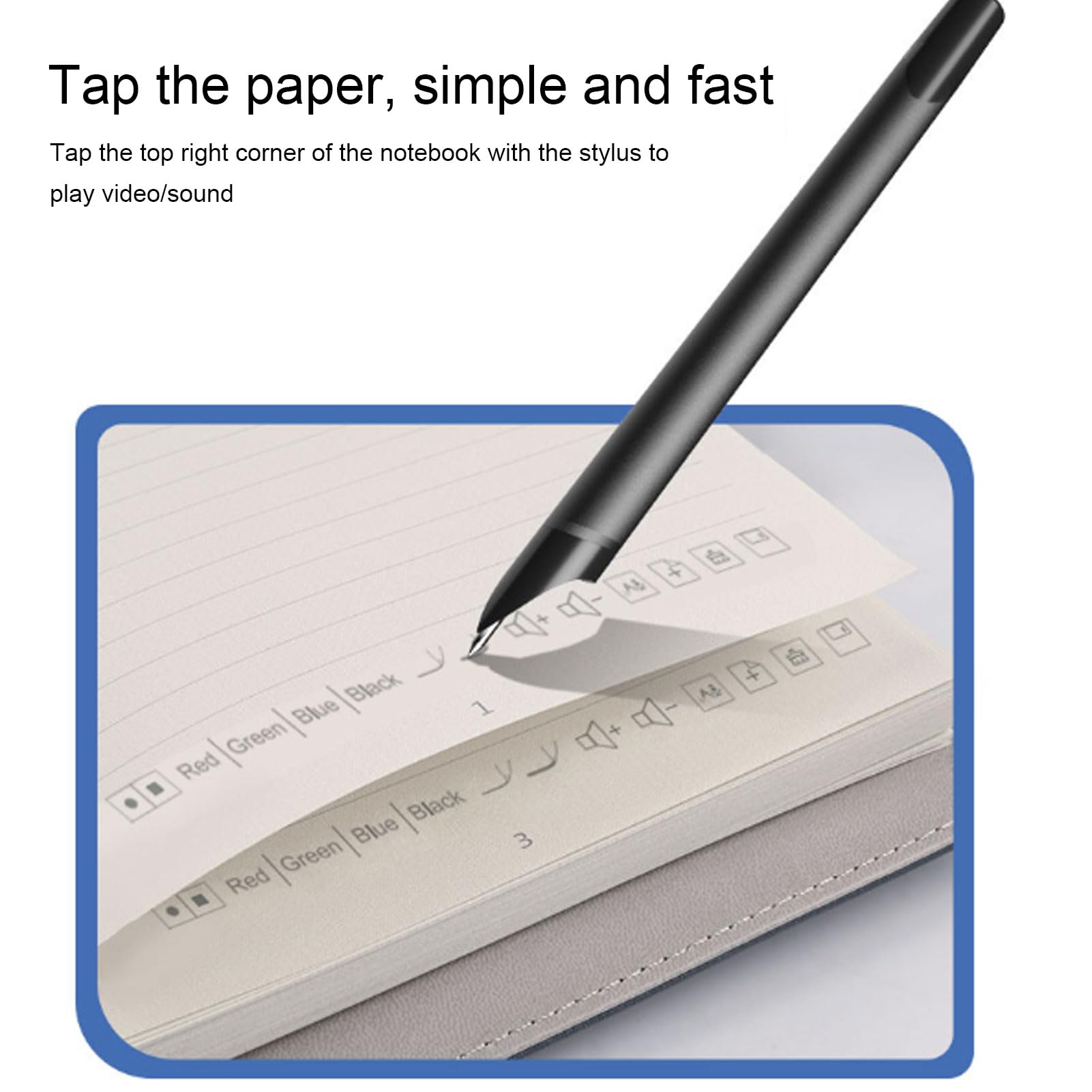 SIXRUN Quaderno Intelligente, Quaderno Digitale con Trascrizione AI e Penna Intelligente, Riconoscimento Vocale e del Disegno Riutilizzabile per Appunti e Scrittura Creativa