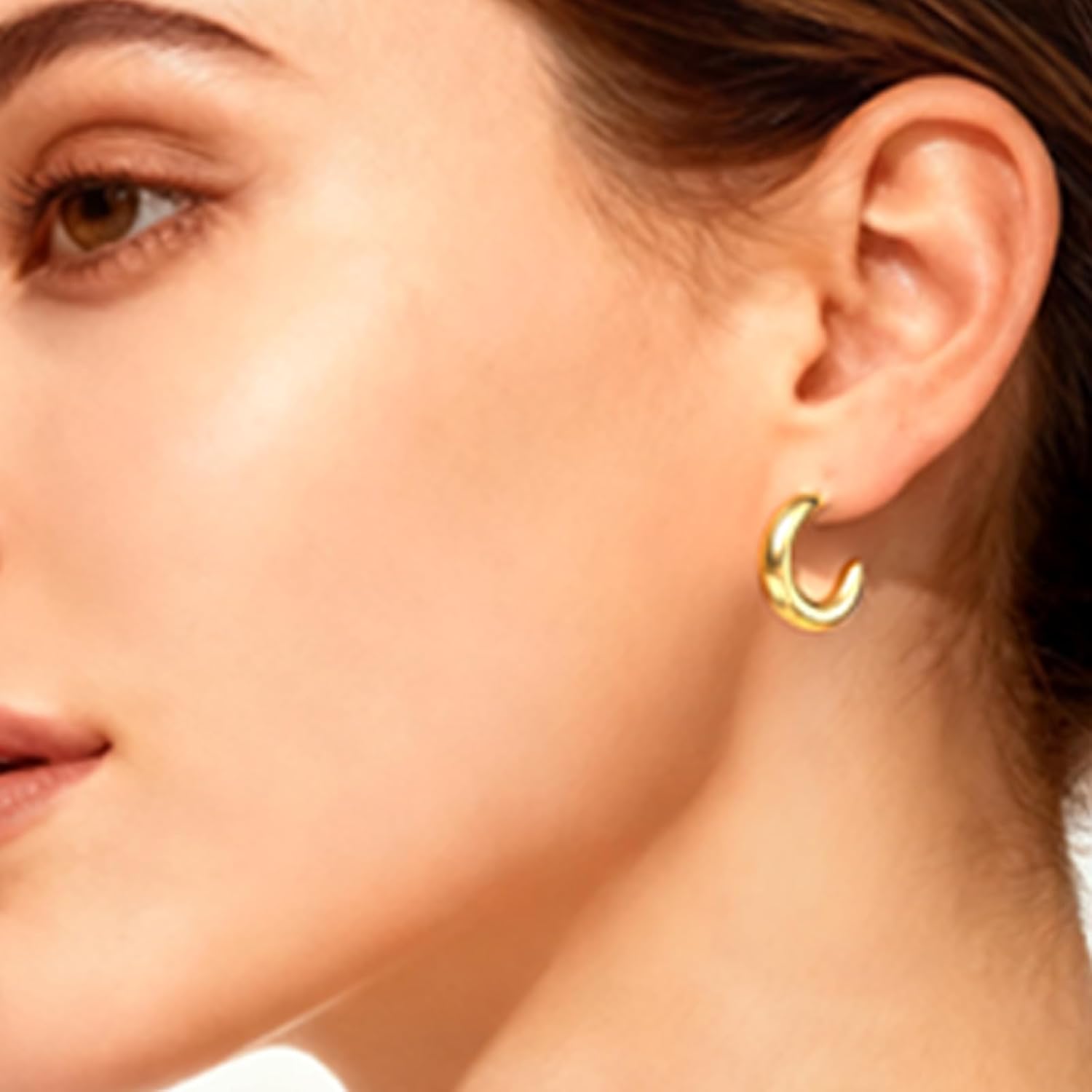 3/6 Pairs of Hypoallergenic Mini Gold Stud Earrings for Women, Shiny High Polish Hypoallergenic Ear Jewelry for Women, Mixed Styles (Ball, Teardrop, Geometry) Gift bag - Image 4