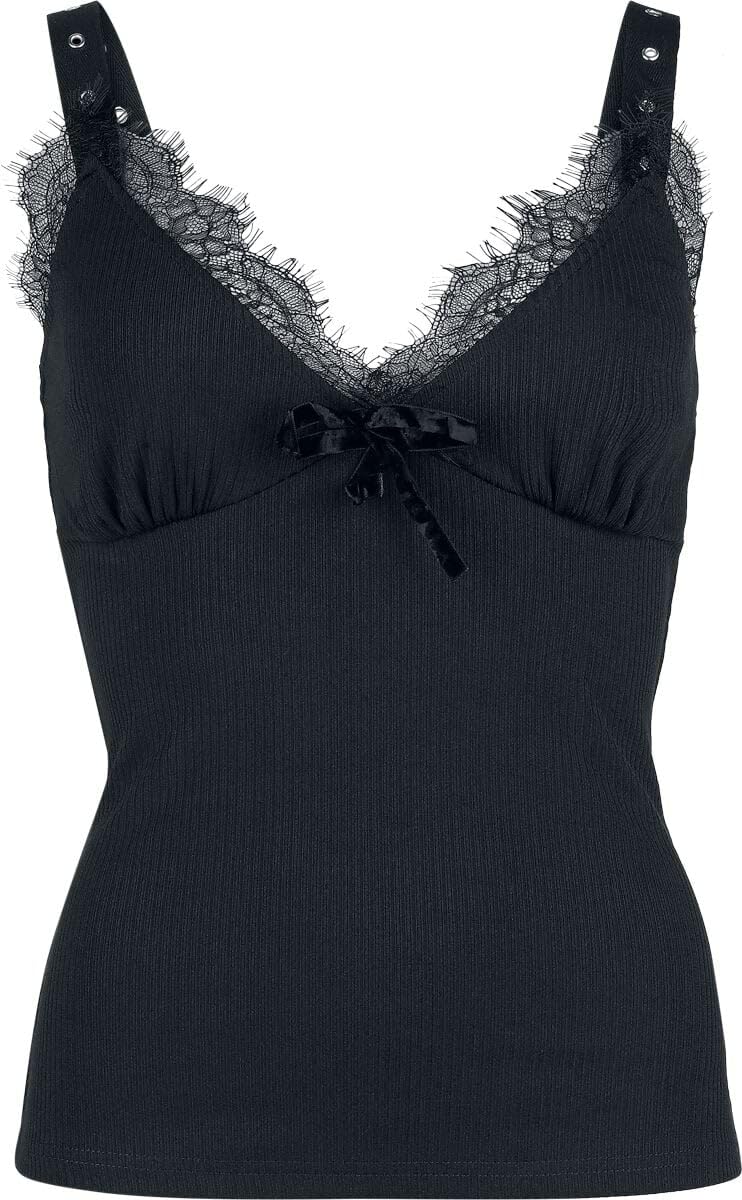 Jawbreaker Sleeveless Top Mujer Top Negro 93%Polyester,7% Elastán Estrechos