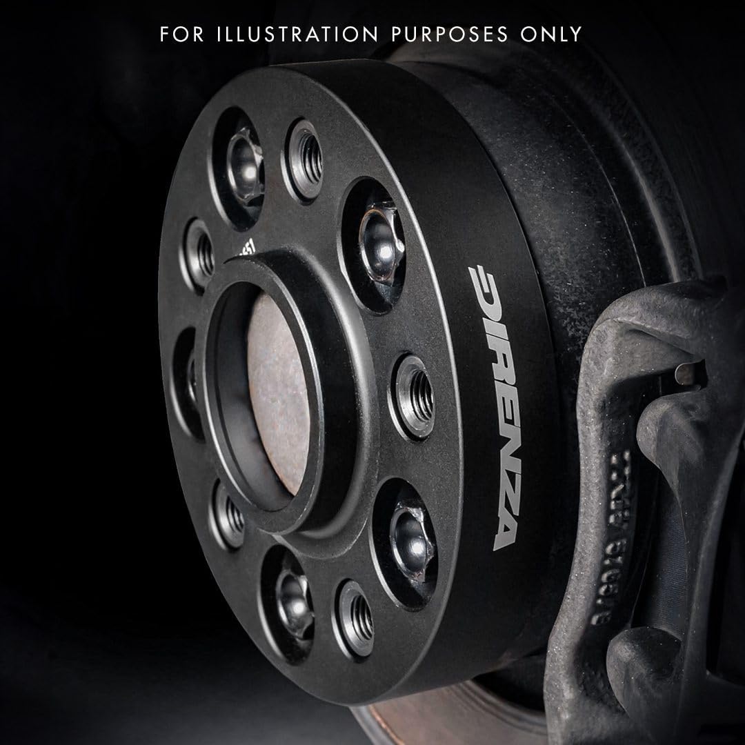 Direnza Entretoises de roue centrées sur moyeu 15 mm | 5 x 112 | M14 x 1,5 | 57,1 mm | Vendues par paire | Compatible avec VW Volkswagen Golf GTI GTD R/Passat/Scirocco - Entretoises légères et
