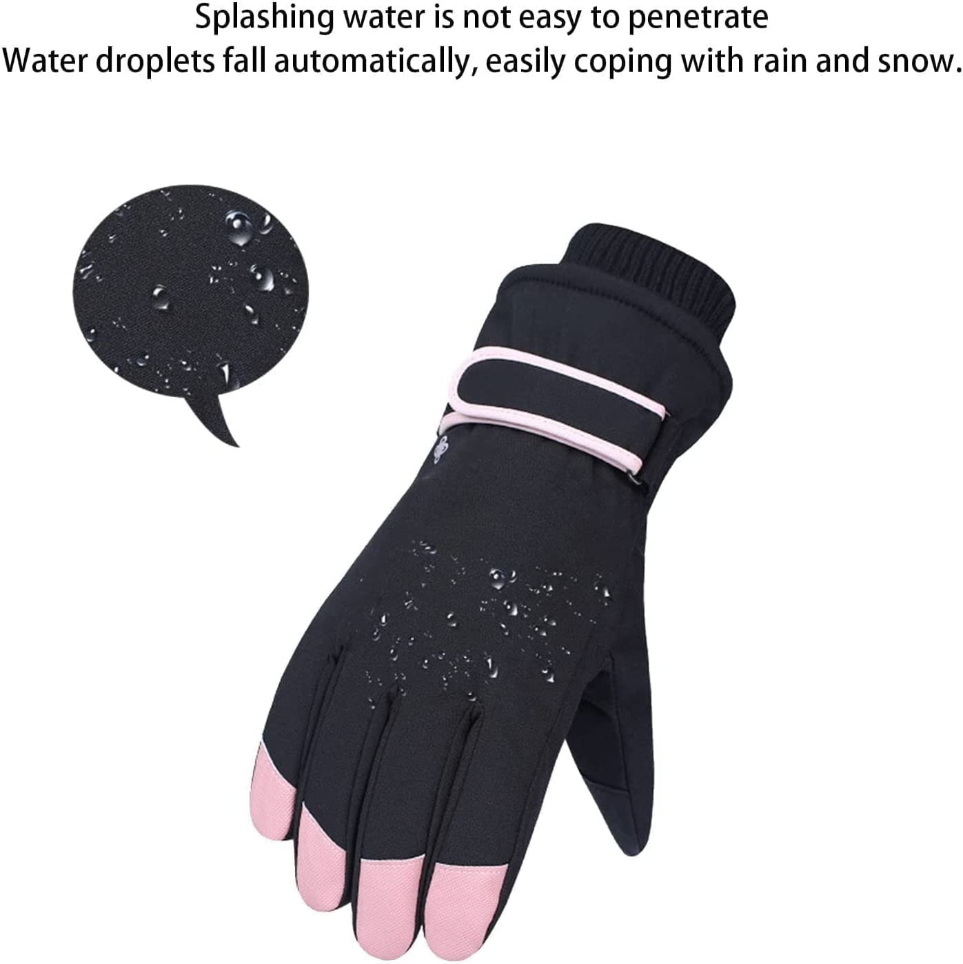 Habiba Mitones Guantes Gruesos cálidos de Invierno, Guantes de Ciclismo de montañismo de esquí al Aire Libre, Guantes de Dedo Completo de algodón a Prueba de Viento con Pantalla táctil Útil