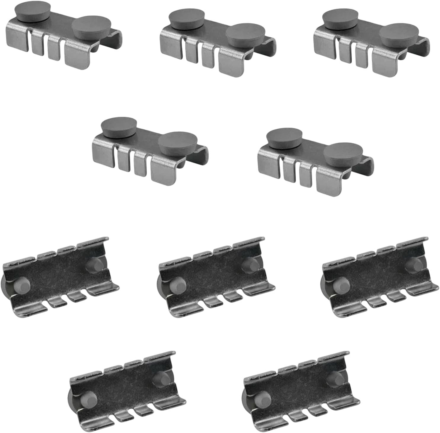 10Pc Center Shelf Rest Clips & Rubber Cushions to Hang Glass Wood Metal Shelves