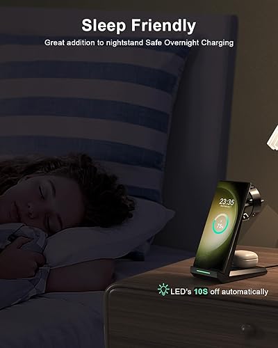 Miniatura 6 de Cargador inalámbrico para Samsung, ADADPU 3 en 1 estación de carga para múltiples dispositivos, soporte de carga rápida para Galaxy S25 S24 S23 S22