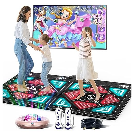HAPHOM Electronic Dance Mat for TV, Wireless Musical Electronic Cushioned Anti-Fatigue Rugs with HD Camera, Double User Dance Fitness Games Pad, Dance Floor for Kids and Adults, Gift for Girls & Boys