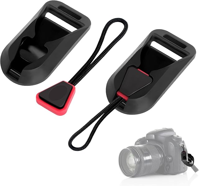 2 Pcs Camera Strap Quick Release Buckles Rapid Connectors with Base, Shoulder Neck Strap Clip Adapter, Camera Strap Quick Release Loops Clips