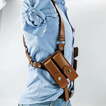 レザー ￼￼ショルダー　ダブル　ホルスター Amazon.co.jp: Kisigim ダブルショルダーホルスター 隠し