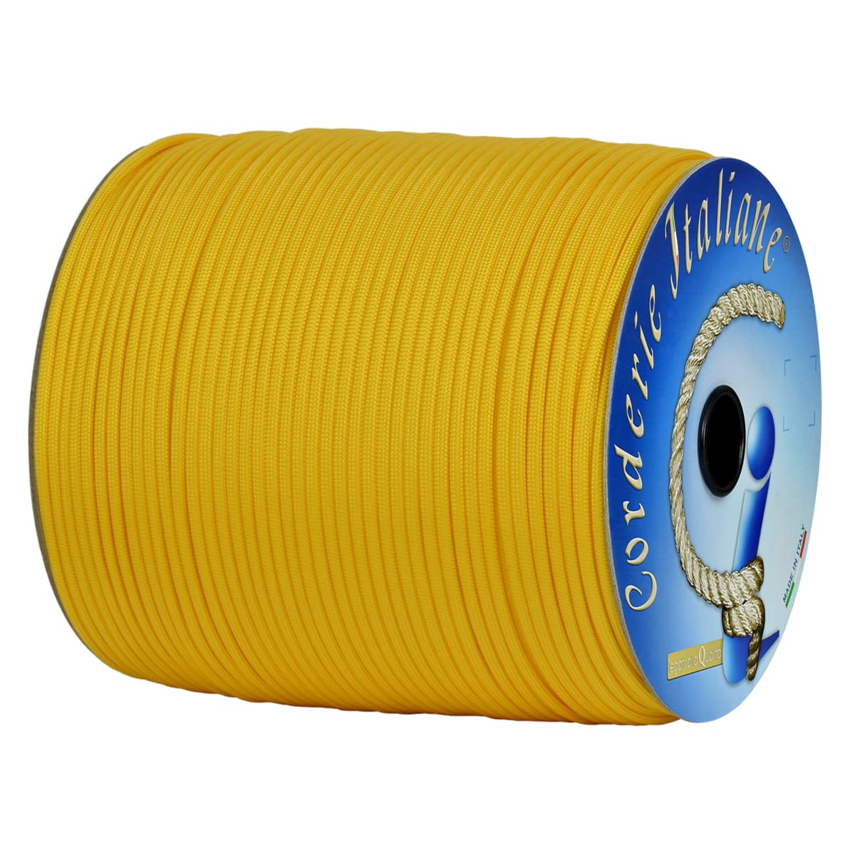 Corderie Italiane Paracord 550 Type III Basic, Giallo 4 mm - 100 mt, Anima 7 Fili, 100% Made in Italy 006078852