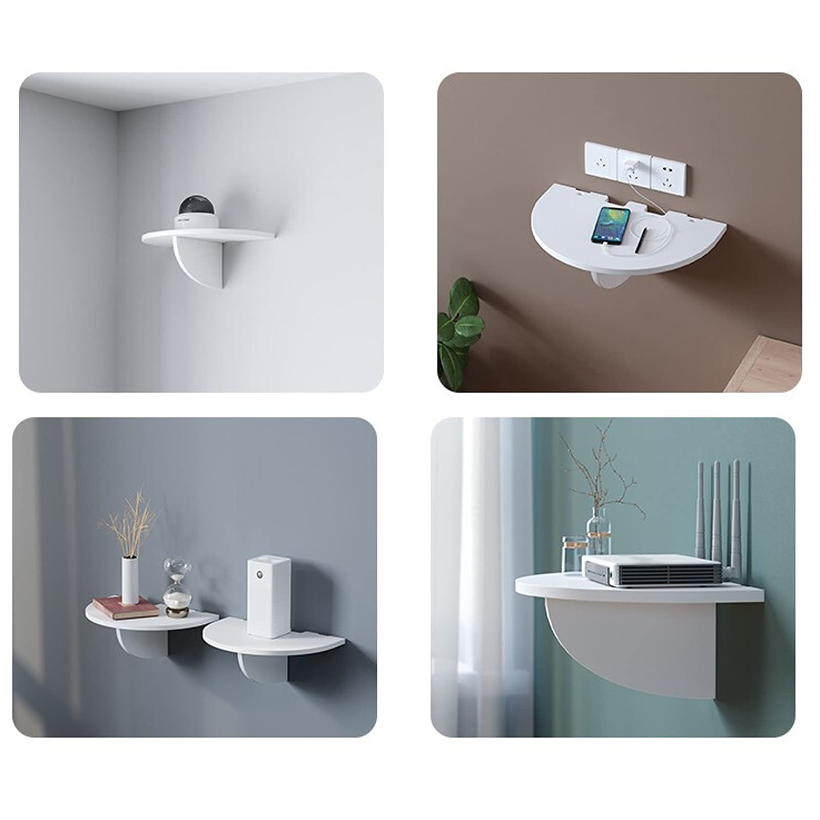 Supporto per Proiettore Piano del proiettore del proiettore del supporto del proiettore Stand del comodino lunghezza da 13 a 8,6 pollici / 34 a 22 cm Non è necessario perforare il legno bianco Portapr
