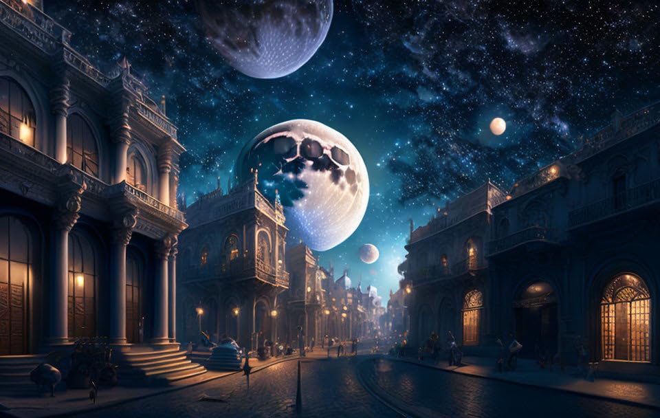 Toile murale Habana Moon Meechi pour habiller un mur vide facilement