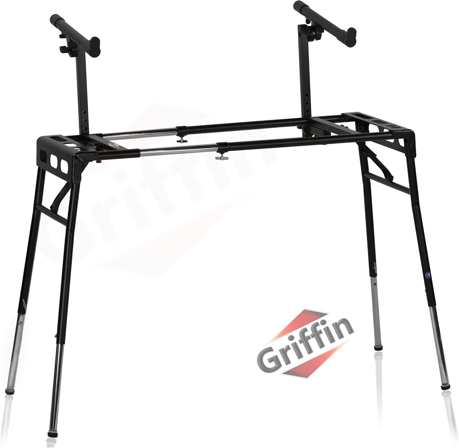 Amazon.co.jp Griffin 2段 DJ 棺 ワークステーションスタンド ダブルテーブルトップキーボード&ラップトップ