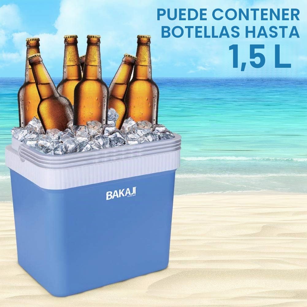 Bakaji Nevera eléctrica de 24 litros, 12/220 V, para casa, Coche, Caravana, Barco, refrigerador, portátil, función de Calor y frío. Dimensiones: 41 x 30 x 45 cm