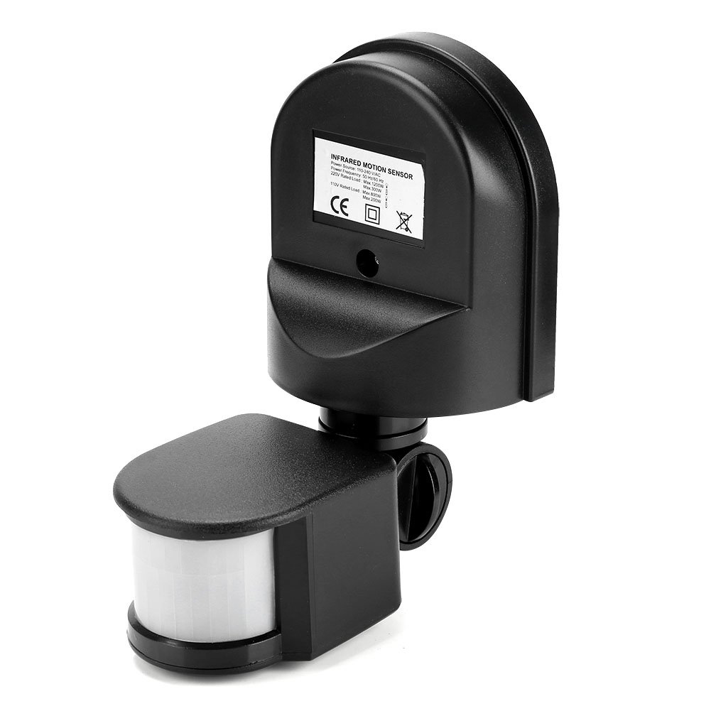 PIR Sensor Switch, Outdoor IP65 Waterproof Adjustable PIR Body Motion Infrared Sensor Detector