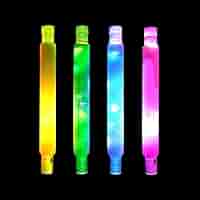 Lot De 6 Tubes Pop Fidget Led Lumineux Orange 64cm