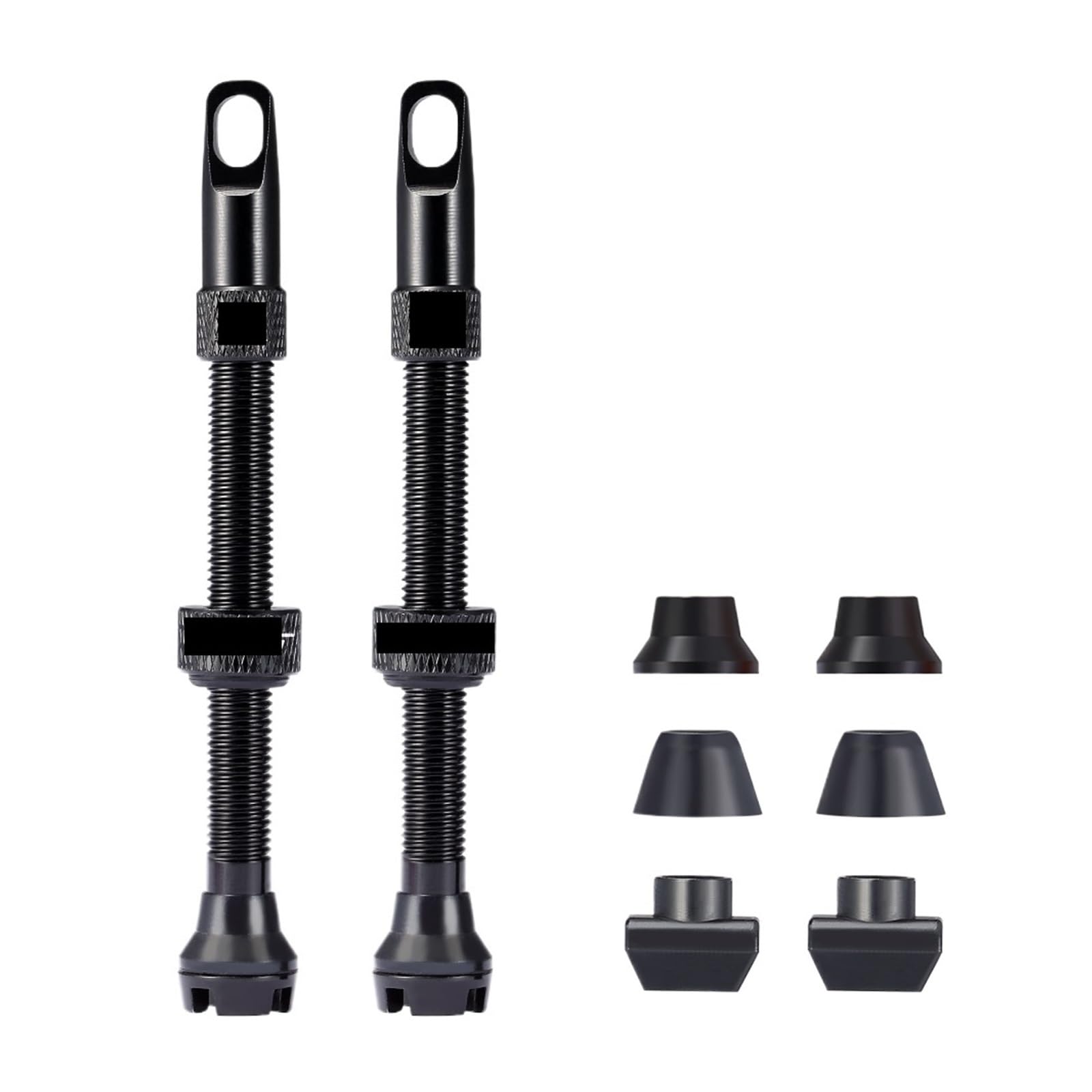Tubeless-Ventile 44/60/70/80 mm Fahrrad-Aluminium-Ventilkern(Black-60mm)