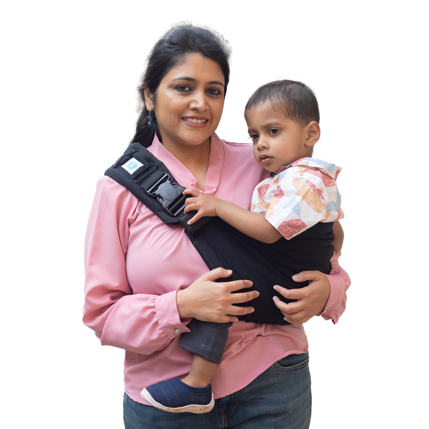 SoulSlings Imbu Buckle Hip Sling Baby Carrier - 100% Cotton - Black | Baby Toddler Carrier | Lightweight Sling Baby Carrier for Babies & Toddlers | Adjustable for 6 - 30 Months (Upto 20kg)-image-14