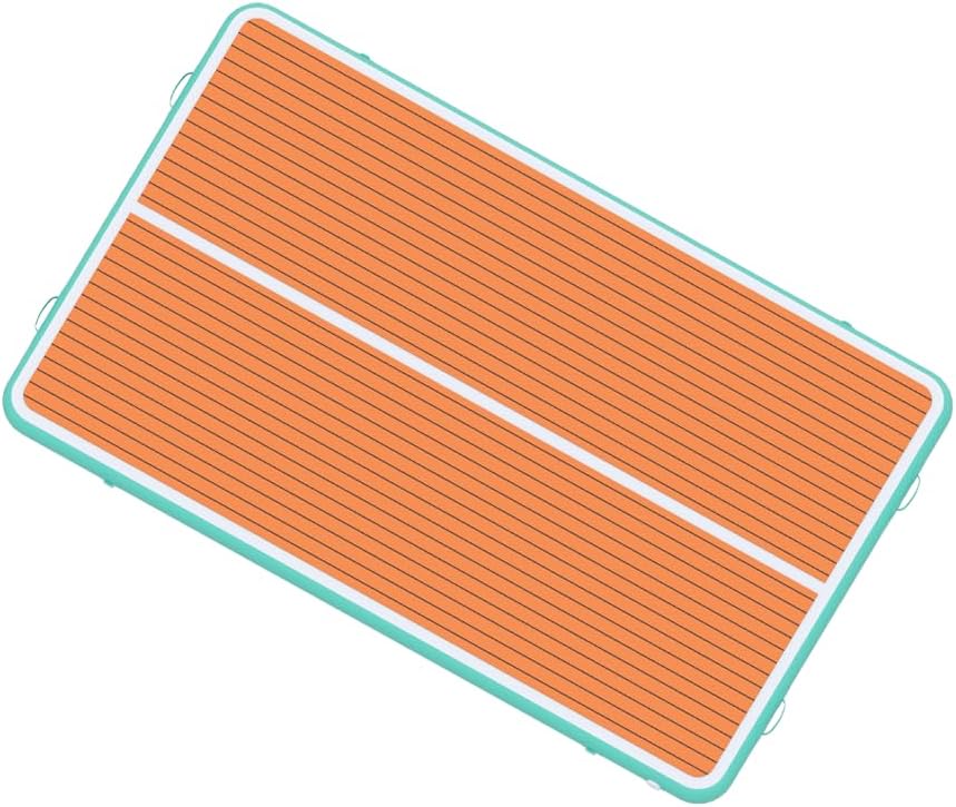 10x6ft Heavy-Duty Inflatable Floating Dock Non-Slip EVA Surface, UV-Resistant Marine-Grade PVC, Stable Buoyancy for Lake, Sea, Boat & Island Ideal for Water Recreation, Swimming & Yoga