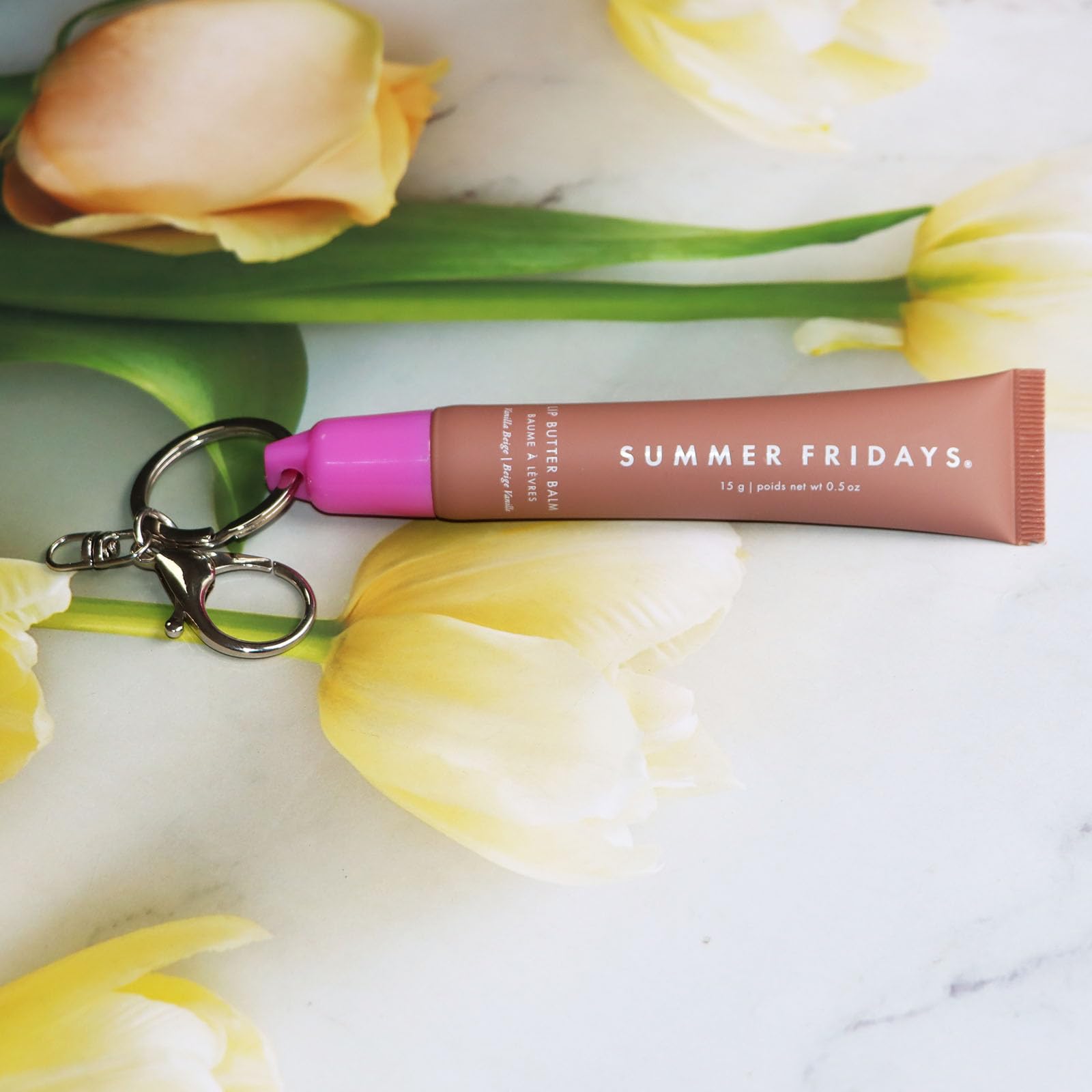 Keychain Cap for Summer Fridays,Lip Balm Replacement Cover,Attachment for Summer Fridays Lip Balm,Pink(ONLY Cap)