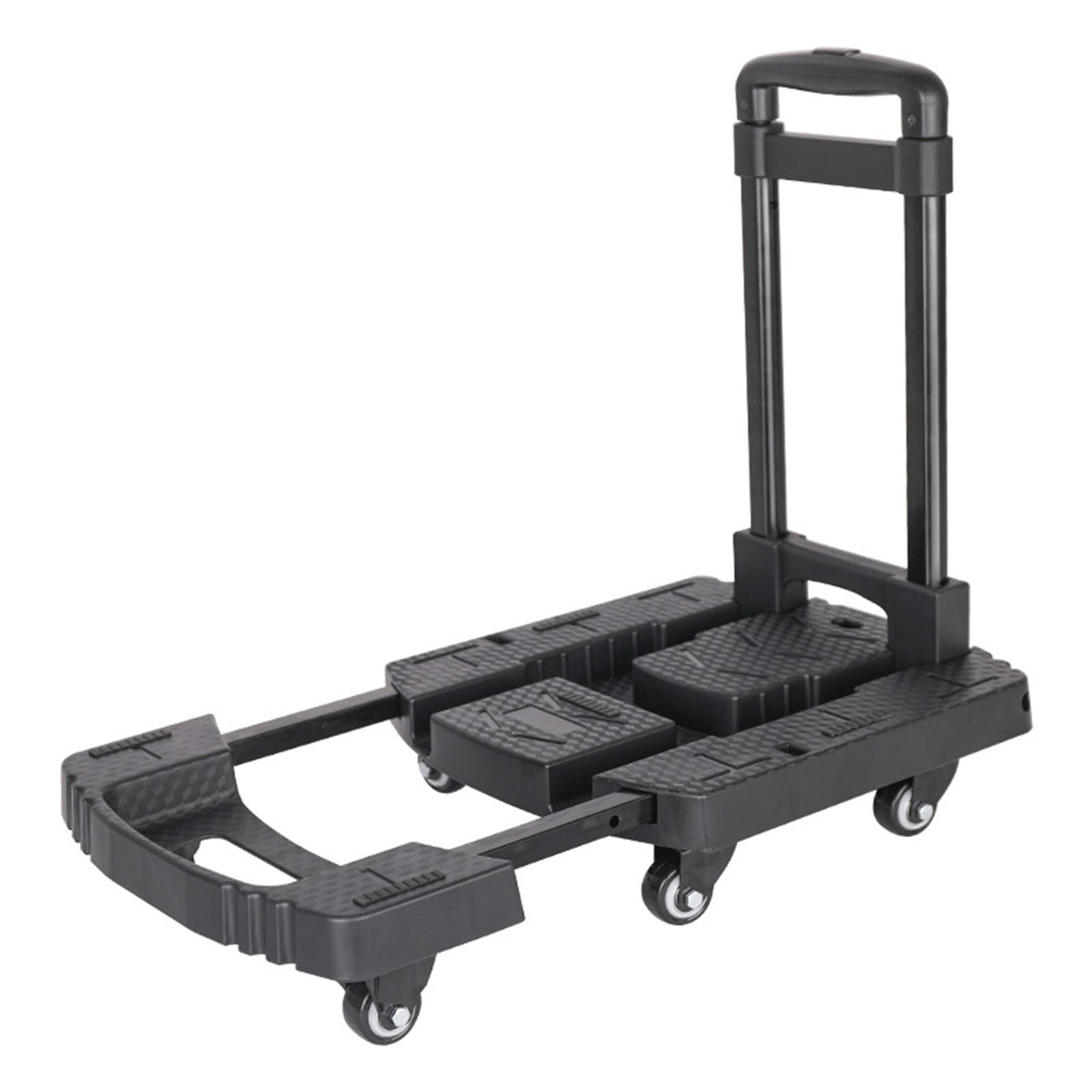 TYYMSMK Foldable Push-Pull Truck, High Load Capacity 200kg, Retractable Bottom Plate Design, Space Saving, Durable Metal Material, TPE Silent Wheel