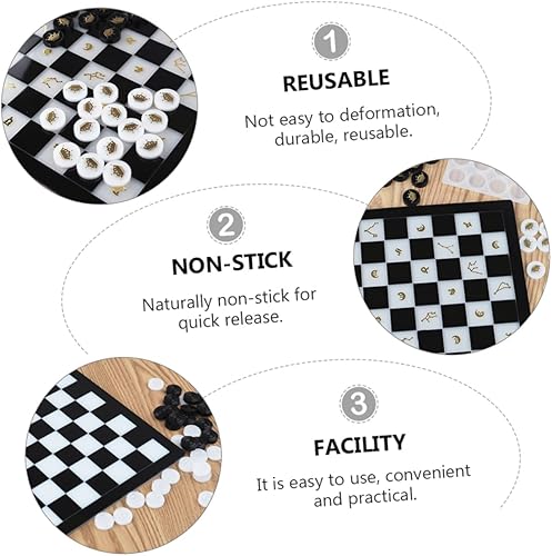 Miniatura 4 de Lurrose Molde de Ajedrez Molde de Silicona Molde de Epoxi Suministros de Fabricación de Joyas Molde De Para Resina Cubo de Hielo Chocolate