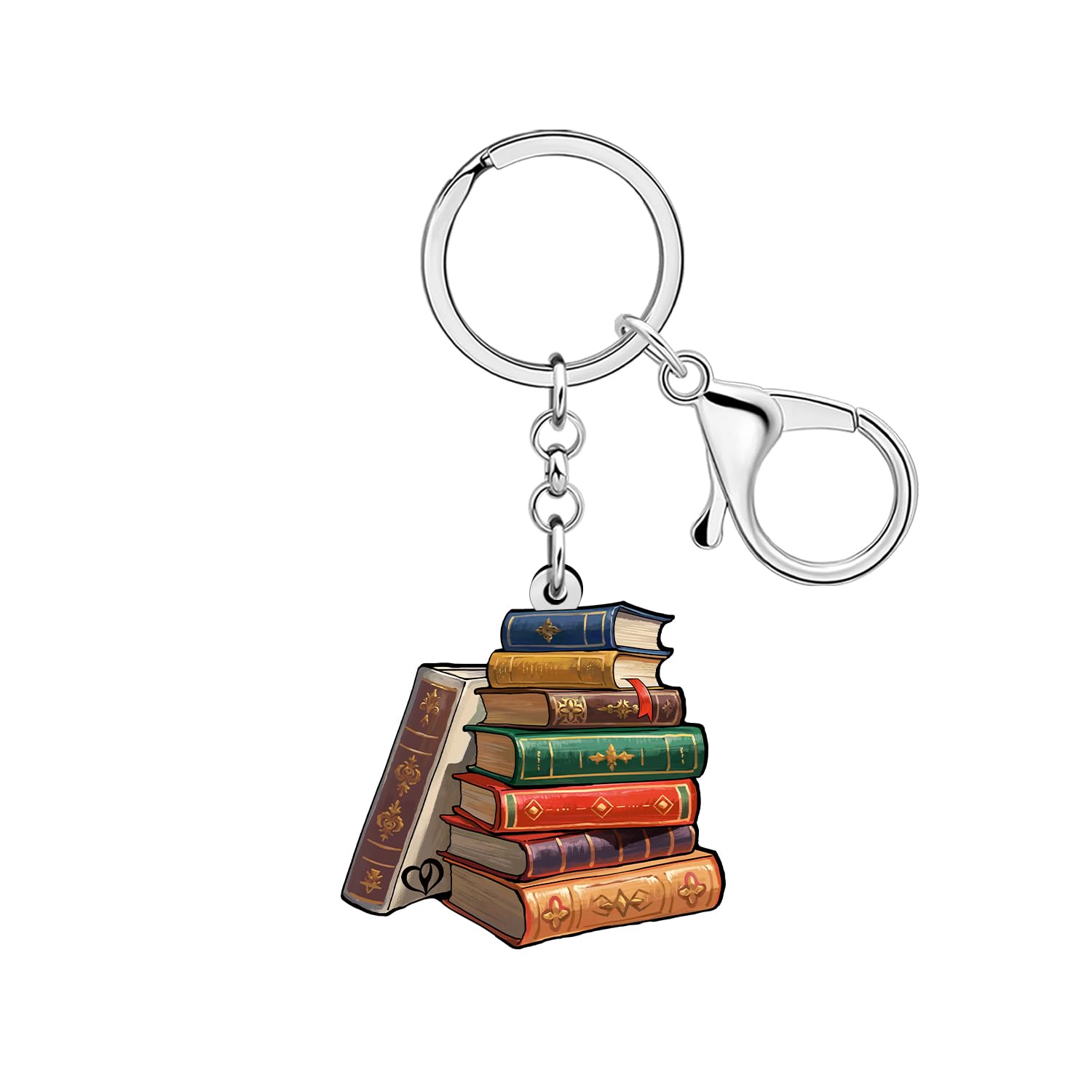Acrylic Book Keychain Accessories Bookish Gifts for Book Lovers Women Bookworm Reader Girls Kids Backpack Purse Charms