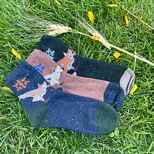Image of JOYCA & CO. 3-5 Pairs Womens Multicolor Fashion Warm Wool Cotton Thick Winter Crew Socks