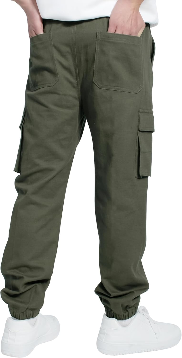 TLAENSON Boys Cargo Joggers Pants Elastic Waist Casual Jogging Trousers Bottom for Kids 6-16 Years - Image 4