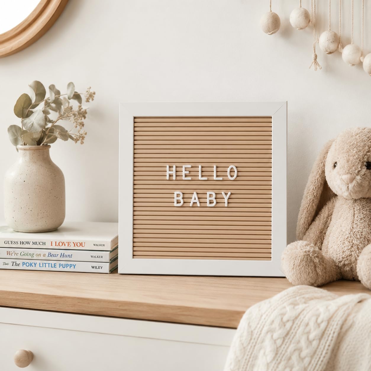 Kate & Milo Letterboard, Taupe, Classic Wooden Letterboard, Baby Keepsake Photo Prop, Taupe Letterboard Keepsake For Meilensteine, Gender Neutral Nursery Decor, Baby Announcement Prop