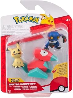 Pokémon PKW4091 Battle Figure Set - Glibunkel, Mimigma and Porygon Official Figures Set