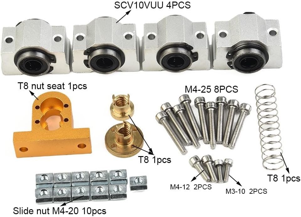 CNC 3018 Pro X-axis Upgrade Kit Suit CNC Router 3018-Pro Accessories, X- upgrade kit for Optical Shaft Diameter of 10mm, T8 Screw of 4mm