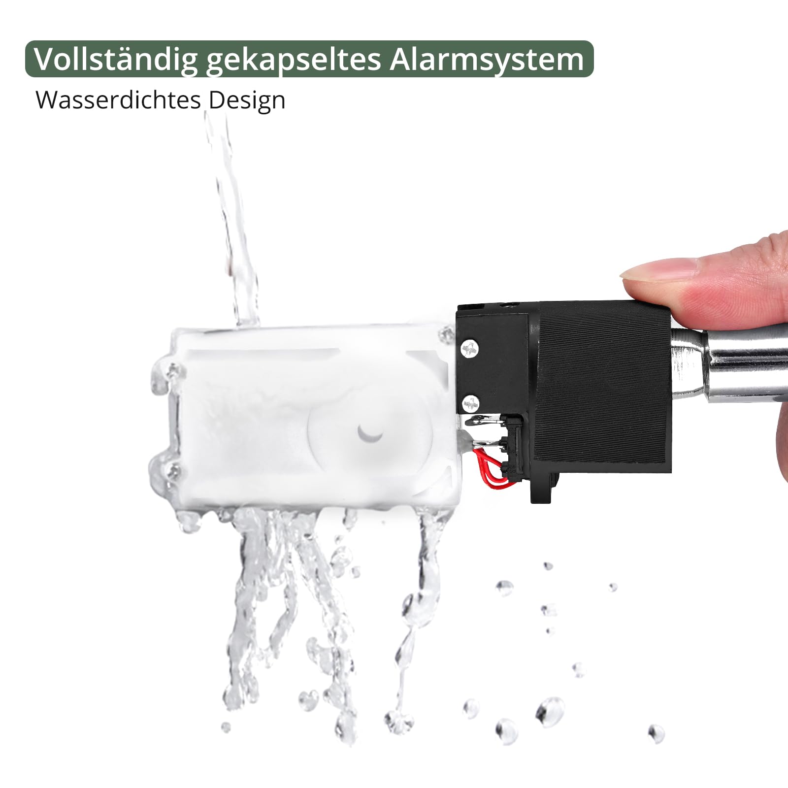 EYPINS Bügelschloss Alarm 110dB, 16mm Schweres Fahrradschloss Motorradschloss | 20T Hydraulische Zange widerstehen | wasserdicht Schloss für E-Scooter, Motorrad, Fahrrad, Roller mit 3 Schlüssel