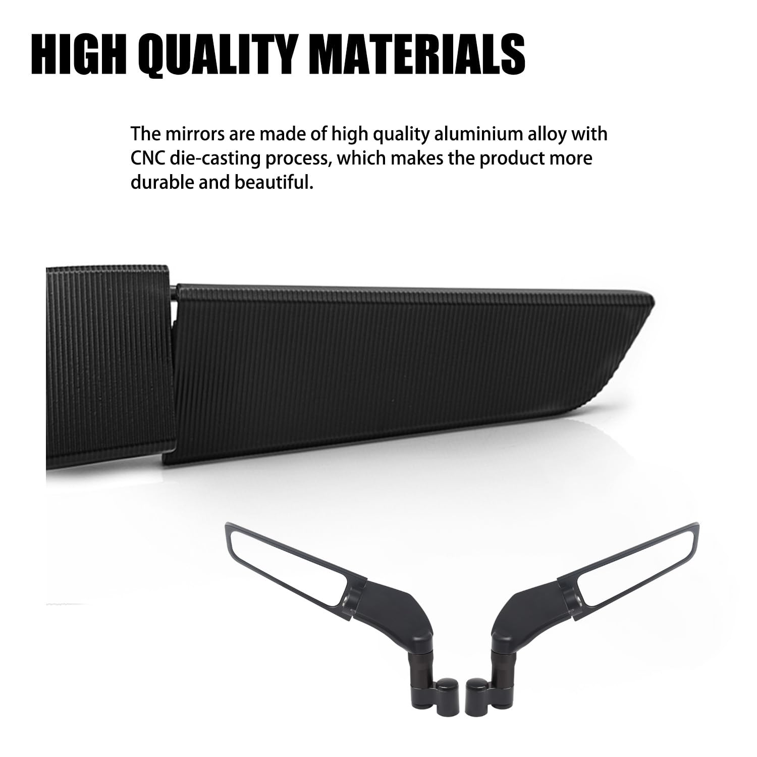 Rétroviseurs latéraux pour moto - Rotation à 360° - En alliage d'aluminium - Vis M8 M10 - Installation facile - Compatible avec MT 07 MT 09/09SP MT 10/10SP MT15 (grande taille B)