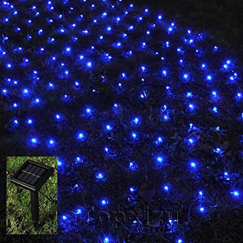 1Mx2M Solar Net Led String Lights Christmas,eTopxizu 3.28Ft x 6.56Ft 120led 8 Modes Solar Powered Outdoor Home Garden Path String Light Lamp Wall for Outside Garden Camping Patio Party Xmas,Warm White