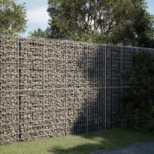 Qnhdfrt Gavión de 200 x 50 x 200 cm con tapa, construcción de alambre de hierro inoxidable, alambre de 3,5 mm, para jardín, protección visual y bancal, diseño robusto para exteriores
